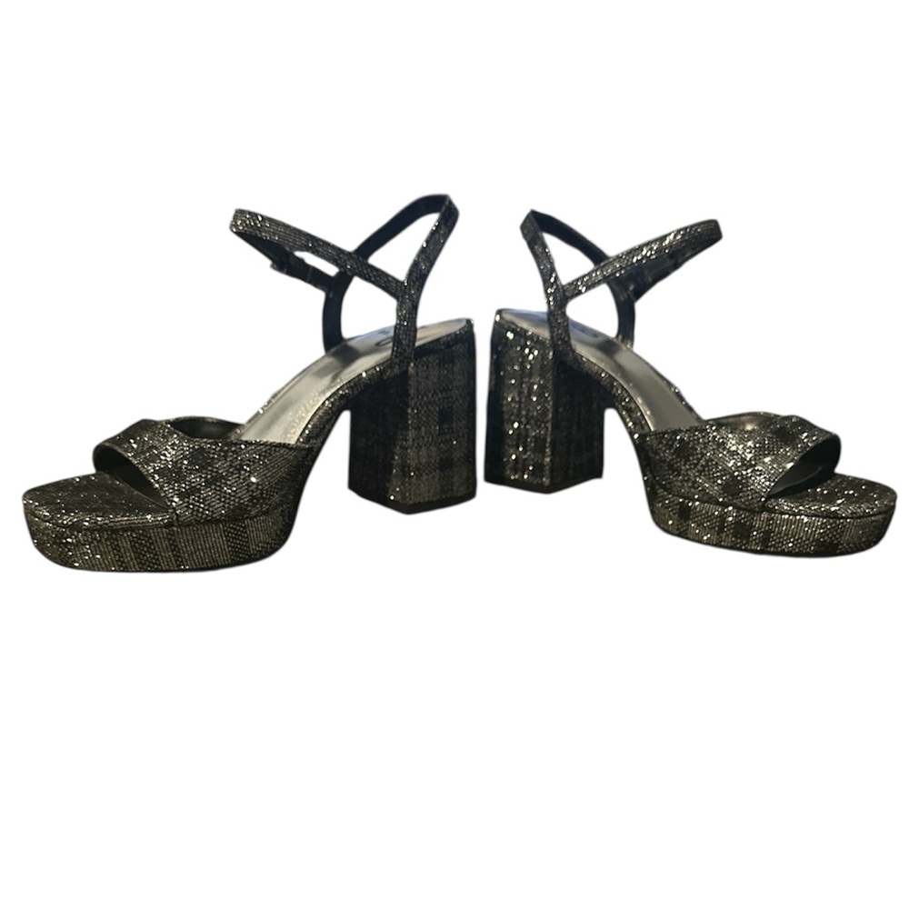 Mix No. 6 Halia Sandal, Grey/Black Plaid, women’s size 8M - Picture 2 of 10